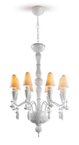 Lladro Lighting-Ivy and Seed 8 Lights Chandelier White