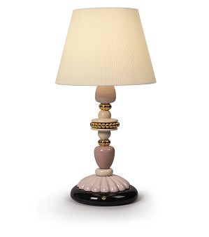 Lladro Lighting-Firefly Table Lamp Pink and Golden Luster