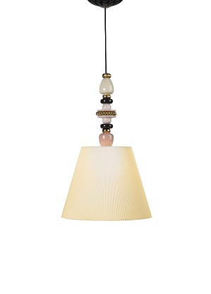 Lladro Lighting-Firefly Ceiling Lamp Pink and Golden Luster