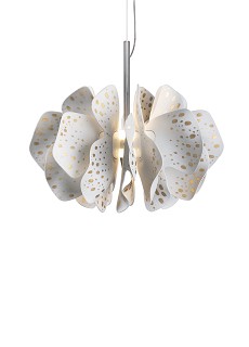 Lladro Lighting-Nightbloom Hanging Lamp 40cm White & gold