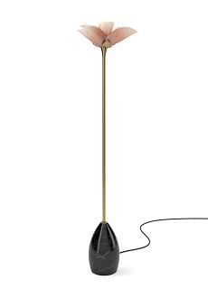 Lladro Lighting-Blossom Floor Lamp Pink and Golden Luster