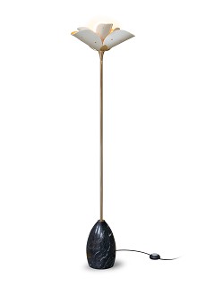 Lladro Lighting-Blossom Floor Lamp White and gold