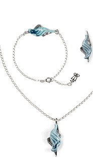 Lladro Jewelry-Aquarium Pendant, Bracelet & Earrings Set