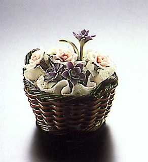 Lladro-Small Brown Flower Basket