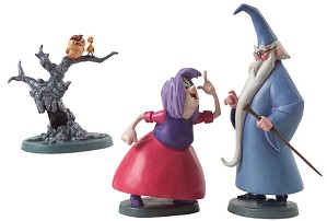 WDCC Disney Classics-The Sword In The Stone Merlin Archimedes Wart And Madam Mim