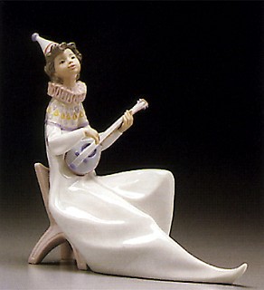 Lladro-Young Jester With Mandolin 1995-97