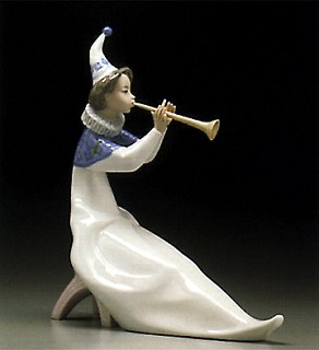 Lladro-Young Jester With Trumpet 1995-97