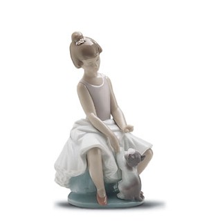 Lladro-Little Ballerina With Cat 1997-2001