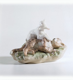 Lladro-The Leopard Shall Lie Down With The Kid