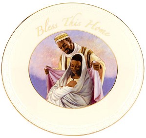 Ebony Visions-Bless This Home Porcelain Wall Plaque