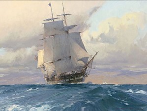 Christopher Blossom-U.S. Frigate Congress on the California Coast