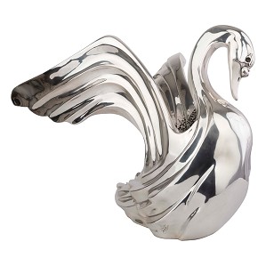 Dargenta-Silver Swan Statue Opening Wings