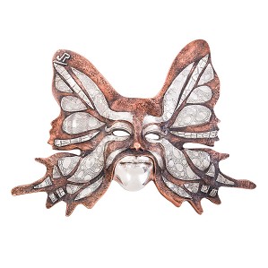 Dargenta-Silver & Copper Butterfly Mask Sculpture