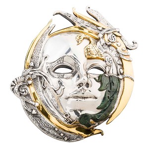 Dargenta-Silver Swan Mask Sculpture
