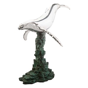 Dargenta-Silver Humpback Whale Statue