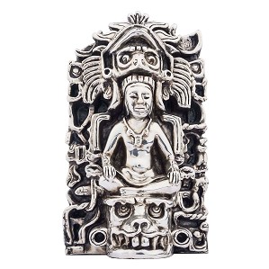 Dargenta-Mayan King with Face Crown Silver Figurine