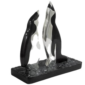 Dargenta-Silver Singing Penguins Statue