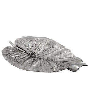 Dargenta-Elephant Ear Leaf Silver Fruit Bowl Large