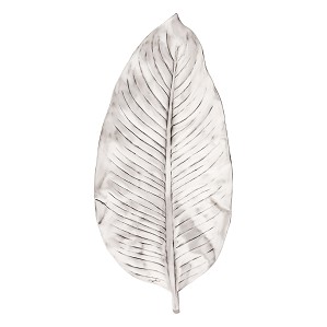 Dargenta-Tropical Leaf Silver Fruit Bowl Medium