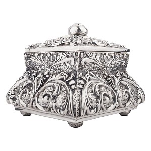 Dargenta-Large Square Rounded Silver Cremation Urn