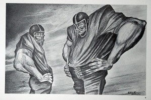 Ernie Barnes-Two Linemen Artist Signed
