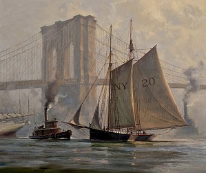 Don Demers-Working Through a Fog, East River, NYC