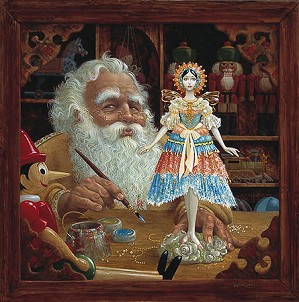 James Christensen-The Gift for Mrs. Claus