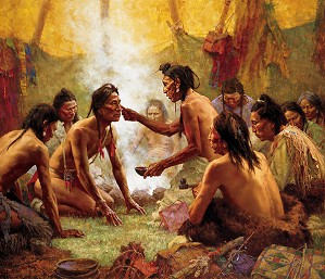 Howard Terpning-BLESSING FROM THE MEDICINE MAN