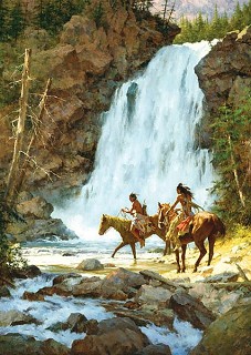 Howard Terpning-Crossing Below the Falls