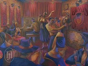 John Holyfield-Benny's Uptown Giclee on Canvas