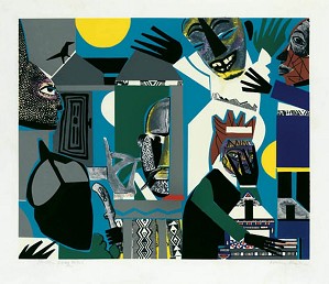 Romare Bearden-Sorcerers Village Serigraph