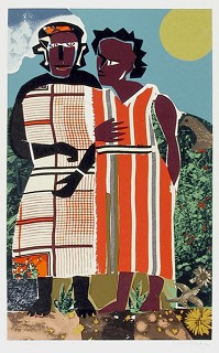 Romare Bearden-Two Women Serigraph