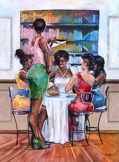 Robert Jackson-Book Club III Acrylic On Rag Paper