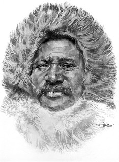 Robert Jackson-Matthew Henson Graphite Pencil on Paper