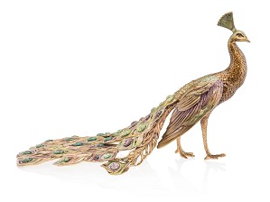 Jay Strongwater-Thesues - Grand Peacock Figurine 