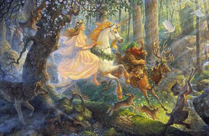 Scott Gustafson-The Maiden And The Unicorn Limited Edition Print