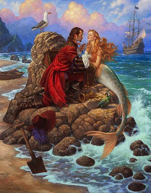Scott Gustafson-The Pirate And The Mermaid Limited Edition Canvas