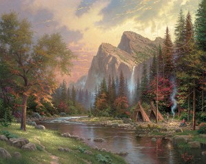 Thomas Kinkade-The Mountains Declare His Glory