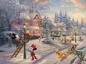 Thomas Kinkade Disney-Mickey’s Victorian Christmas