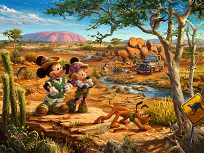 Thomas Kinkade Disney-Mickey & Minnie In The Outback