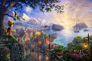 Thomas Kinkade Disney-Pinocchio Wishes Upon A Star