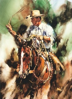 Chris  Owen-Ranch Roping By Chris Owen Print  Artist Proof