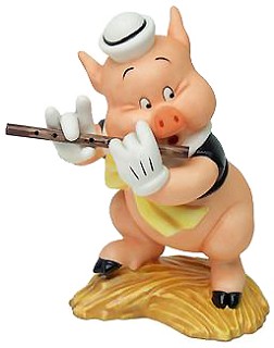 WDCC Disney Classics-Three Little Pigs Fifer Pig I Toot My Flute I Don't Give A Hoot