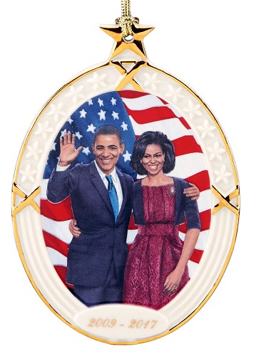 Ebony Visions_President Obama & The First Lady Ornament by Lenox