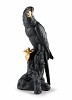 Macaw Bird Sculpture. Black-Gold by Lladro