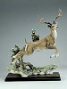 Monarch Jumping Deer Signed By Giuseppe Armani