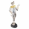 Silver Harlequin Statue Playing Mandolin