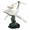 Silver Humpback Mother & Calf Whale Statue