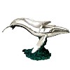 Silver Humpback Whale Mother & Calf Statue