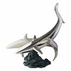 Silver Sharks Statue Swimming